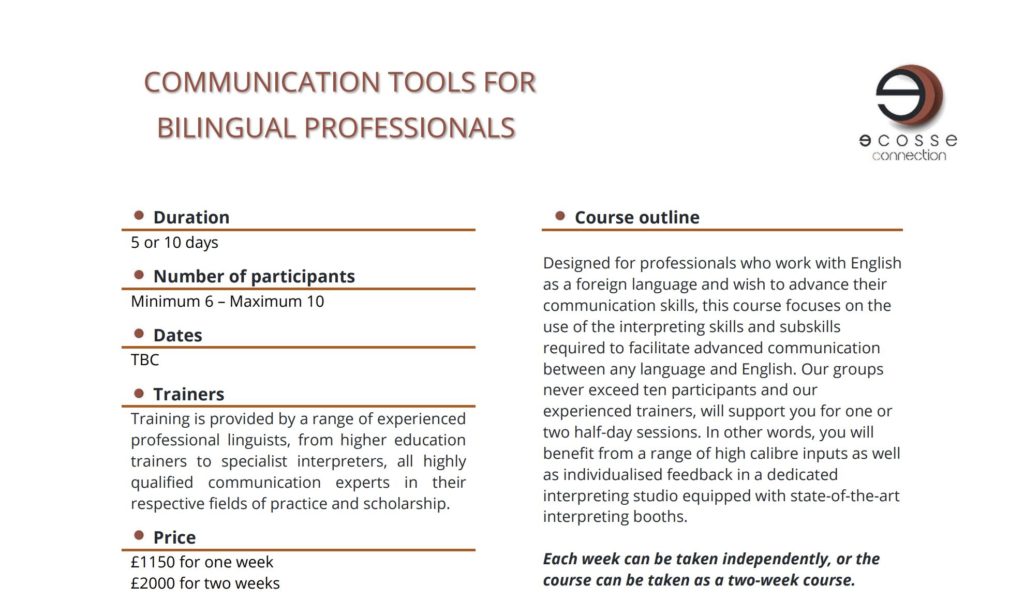 Communication Tools for bilingual professionals